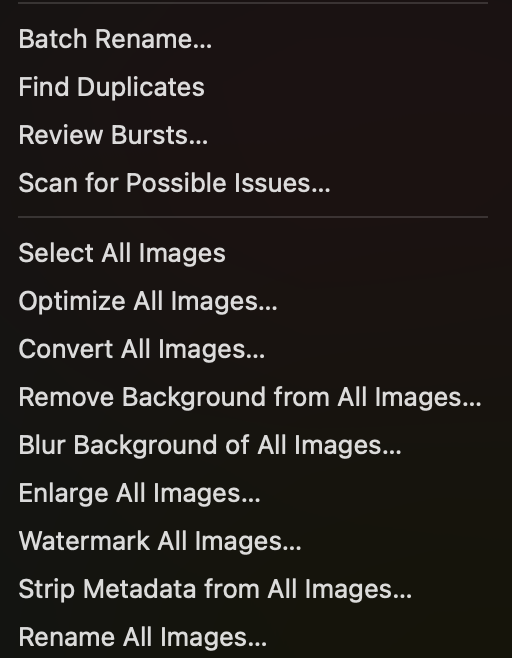 Batch image operations